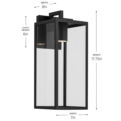 KICHLER 59112BKTDS Branner Outdoor Wall Mount