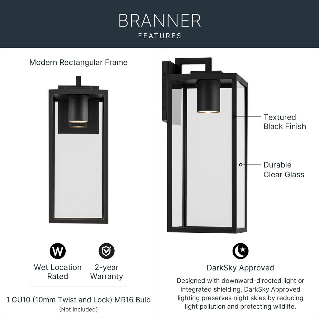 KICHLER 59112BKTDS Branner Outdoor Wall Mount