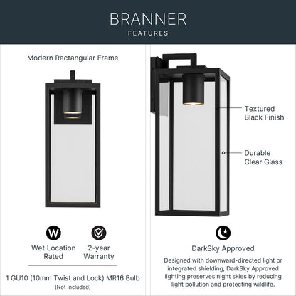 KICHLER 59112BKTDS Branner Outdoor Wall Mount