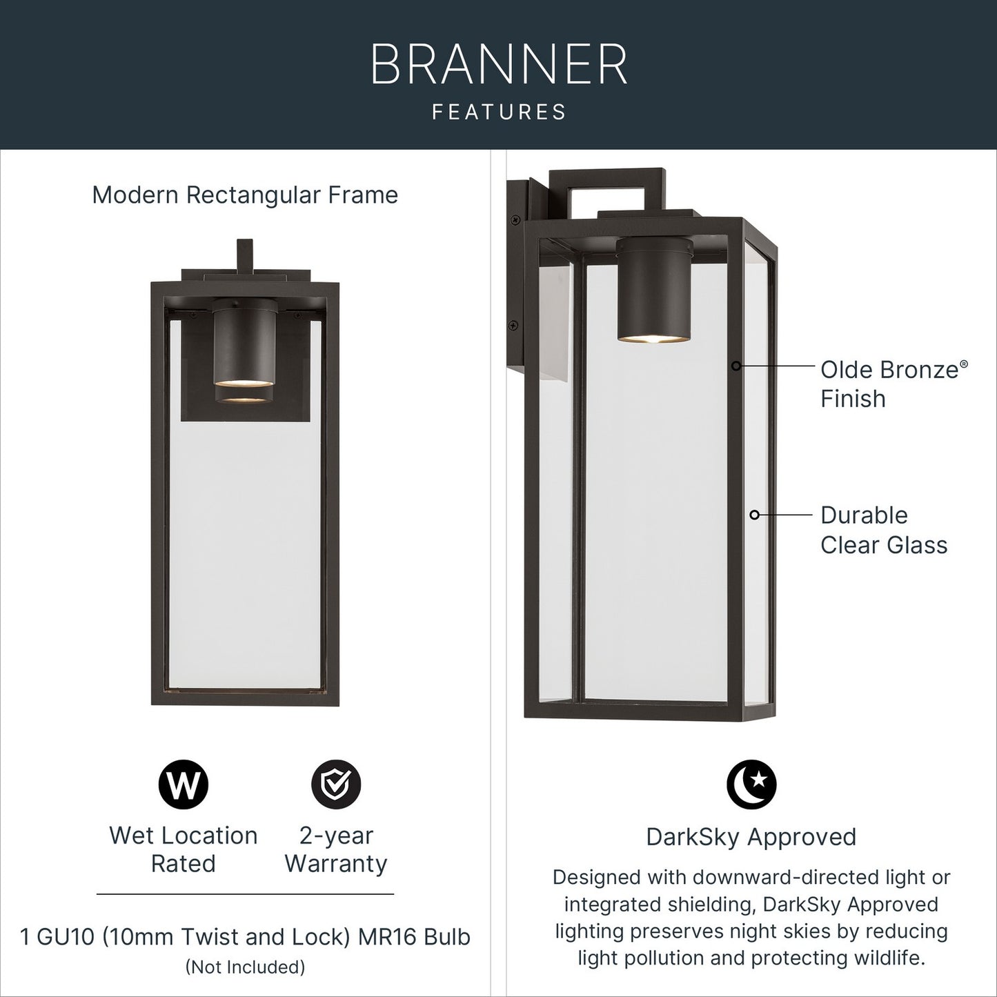 KICHLER 59112OZDS Branner Outdoor Wall Mount