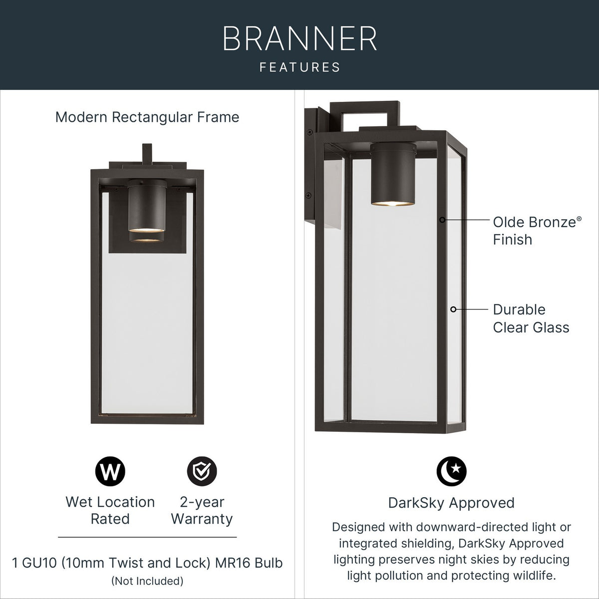 KICHLER 59112OZDS Branner Outdoor Wall Mount
