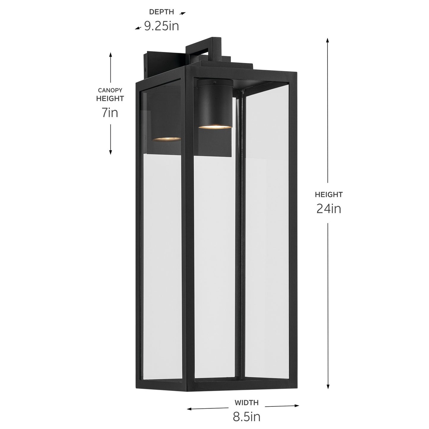 KICHLER 59113BKTDS Branner Outdoor Wall Mount