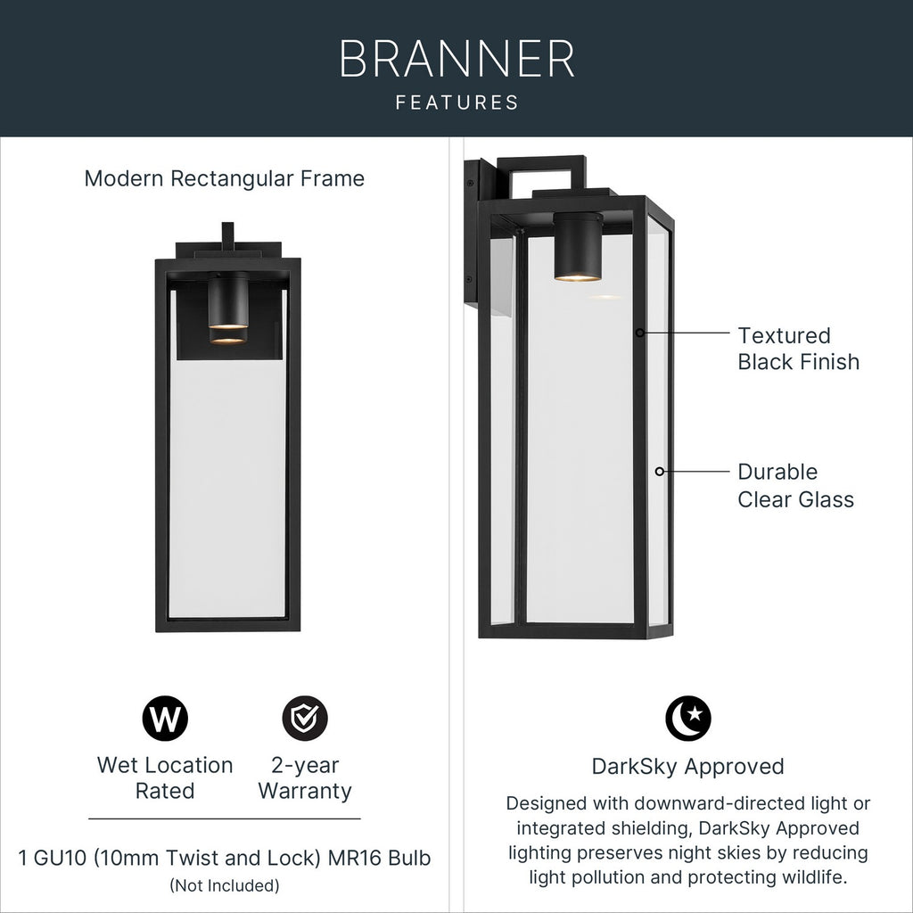 KICHLER 59113BKTDS Branner Outdoor Wall Mount
