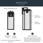 KICHLER 59113BKTDS Branner Outdoor Wall Mount