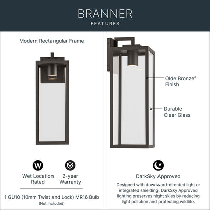 KICHLER 59113OZDS Branner Outdoor Wall Mount