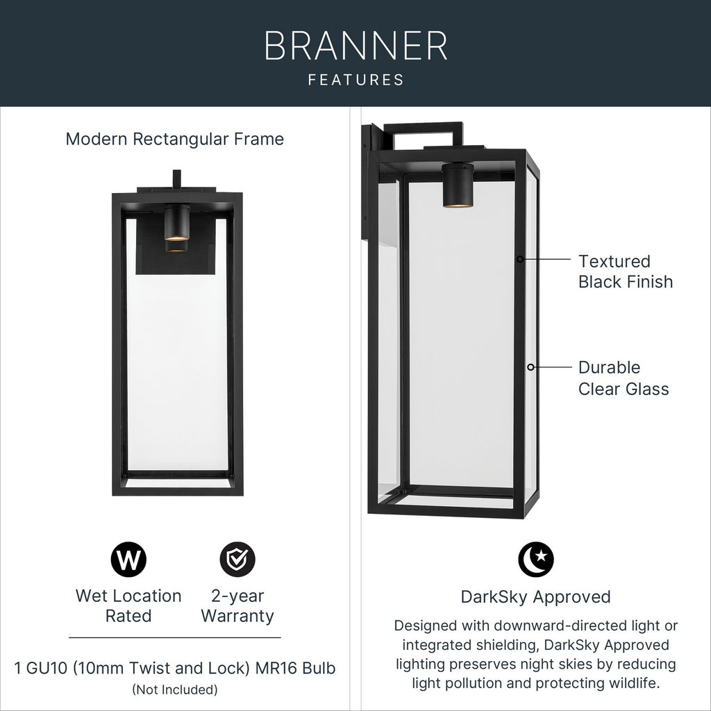 KICHLER 59114BKTDS Branner Outdoor Wall Mount