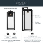 KICHLER 59114BKTDS Branner Outdoor Wall Mount