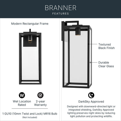 KICHLER 59114BKTDS Branner Outdoor Wall Mount