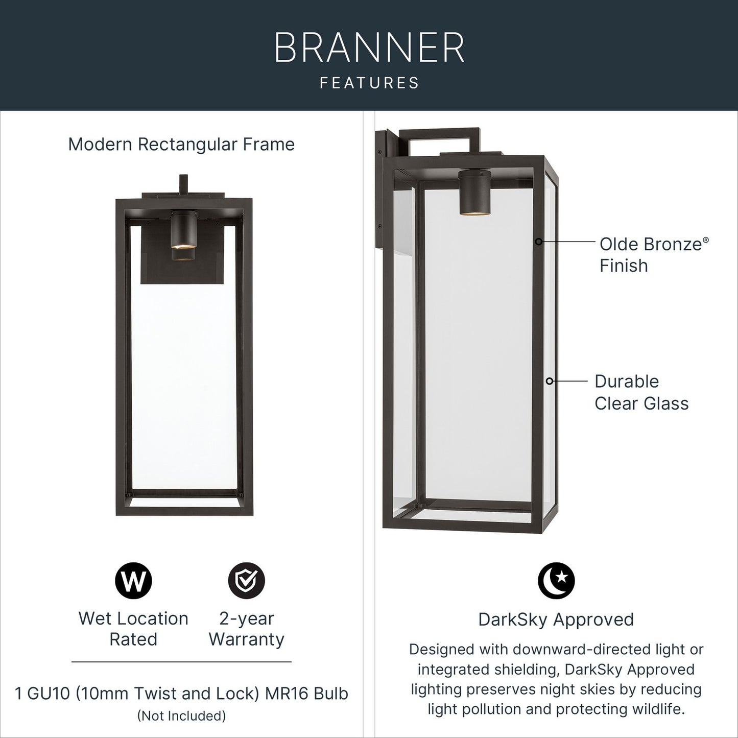 KICHLER 59114OZDS Branner Outdoor Wall Mount
