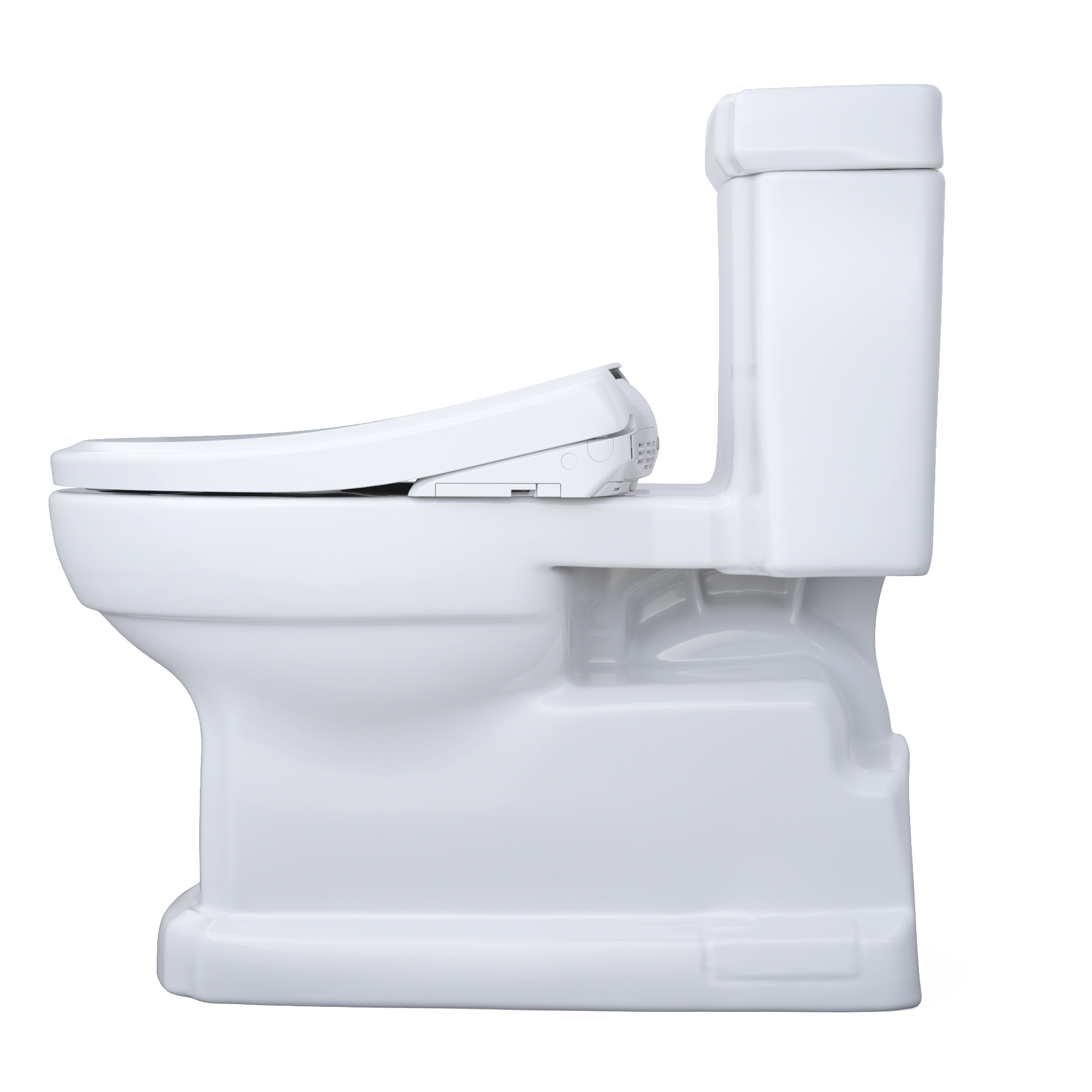 TOTO MW9744734CEFG#01 Washlet+ Eco Guinevere Elongated 1.28 Gpf Universal Height Toilet And S7A Classic Bidet Seat With Auto Open/Close - Cotton White