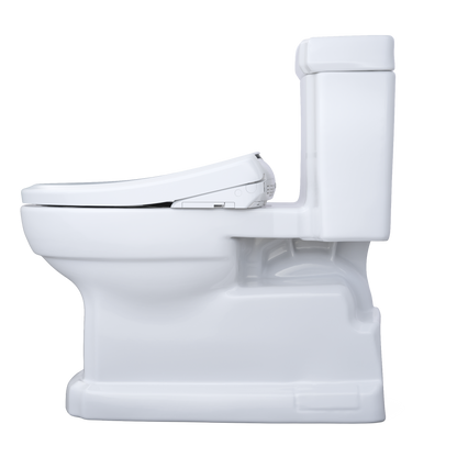 TOTO MW9744724CEFG#01 Washlet+ Eco Guinevere Elongated 1.28 Gpf Universal Height Toilet With S7 Classic Bidet Seat - Cotton White