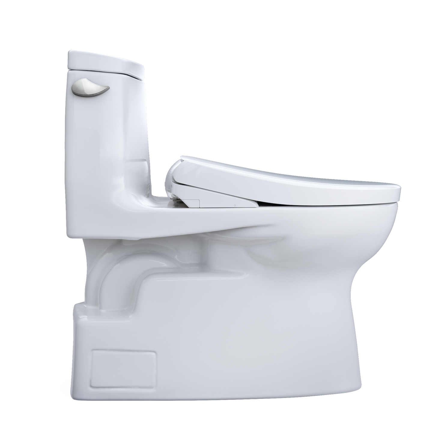 TOTO MW6144736CEFGA#01 WASHLET+ Carlyle II One-Piece Elongated 1.28 GPF Toilet with Auto Flush WASHLET+ S7A Contemporary Bidet Seat , Cotton White