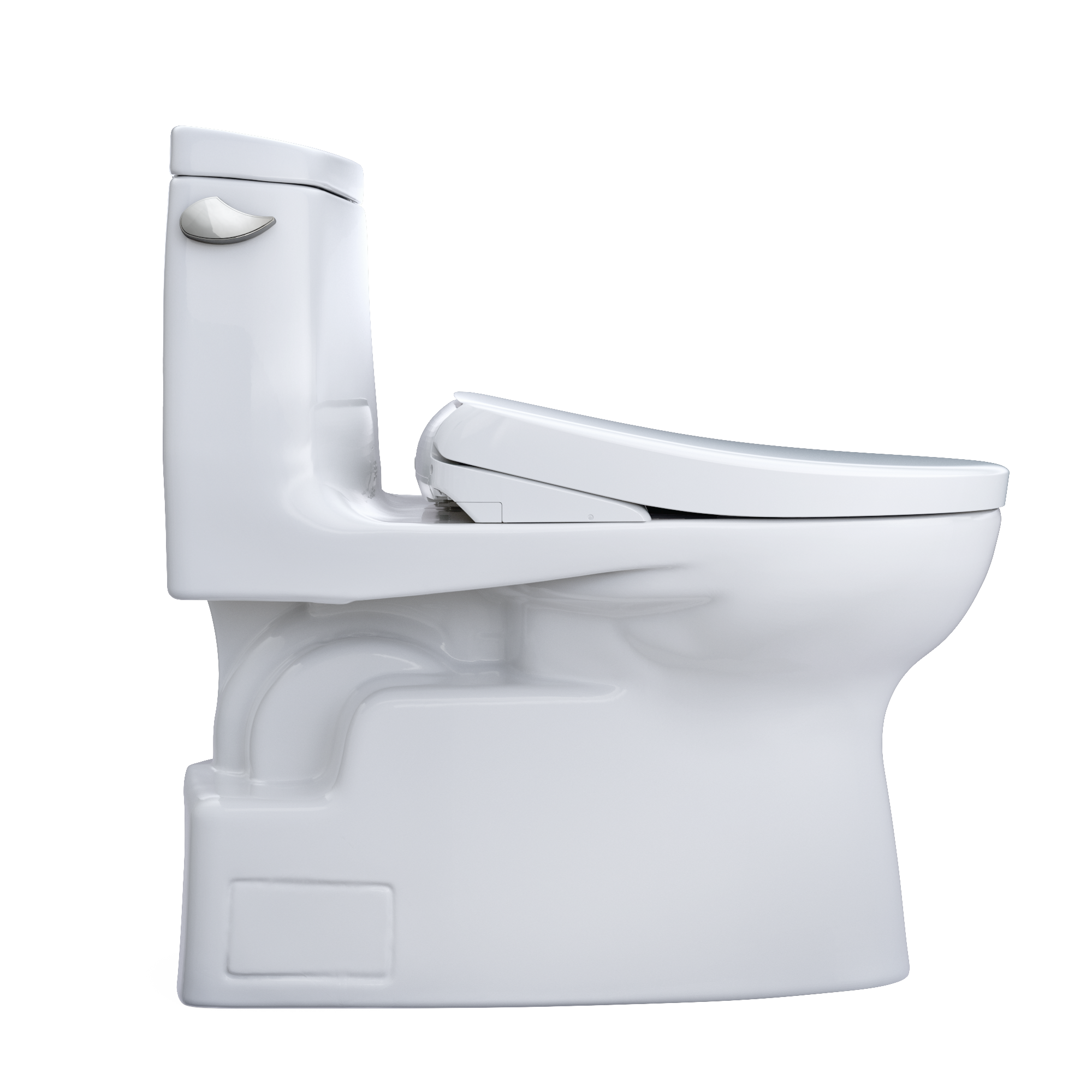 TOTO MW6144736CEFGA#01 Washlet+ Carlyle Ii One-Piece Elongated 1.28 Gpf Toilet With Auto Flush Washlet+ S7A Contemporary Bidet Seat - Cotton White