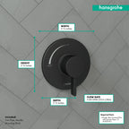 HANSGROHE 15739671 Ecostat S Pressure Balance Trim - Matte Black