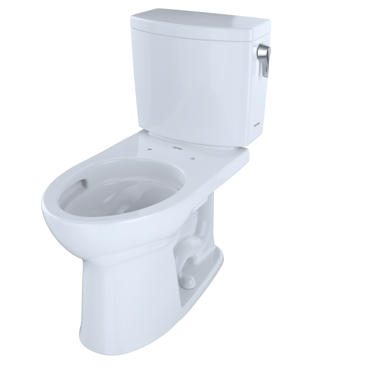 TOTO CST454CUFRG#01 Drake II 1G Two-Piece Elongated 1.0 GPF Universal Height Toilet with CEFIONTECT and Right-Hand Trip Lever , Cotton White