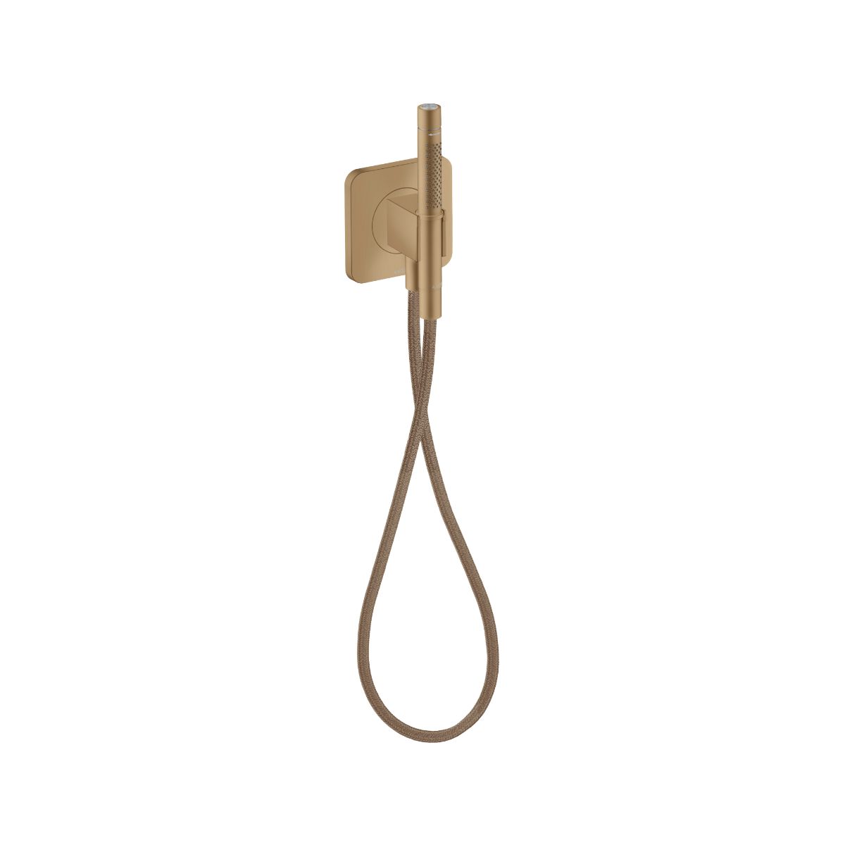 AXOR 49626141 Citterio C Handshower Holder Softsquare with Outlet 5"x5" with Handshower and Textile Hose, 2.5 GPM - Brushed Bronze