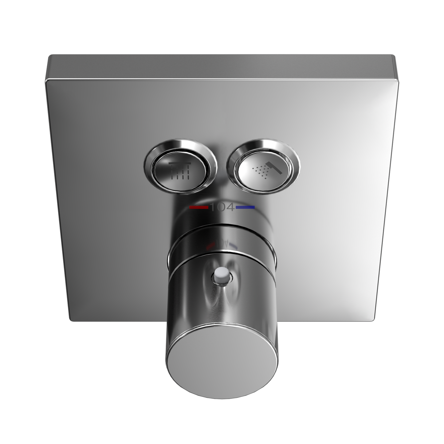 TOTO TBV02406U#CP Square Thermostatic Mixing Valve With 2-Function Shower Trim - Polished Chrome