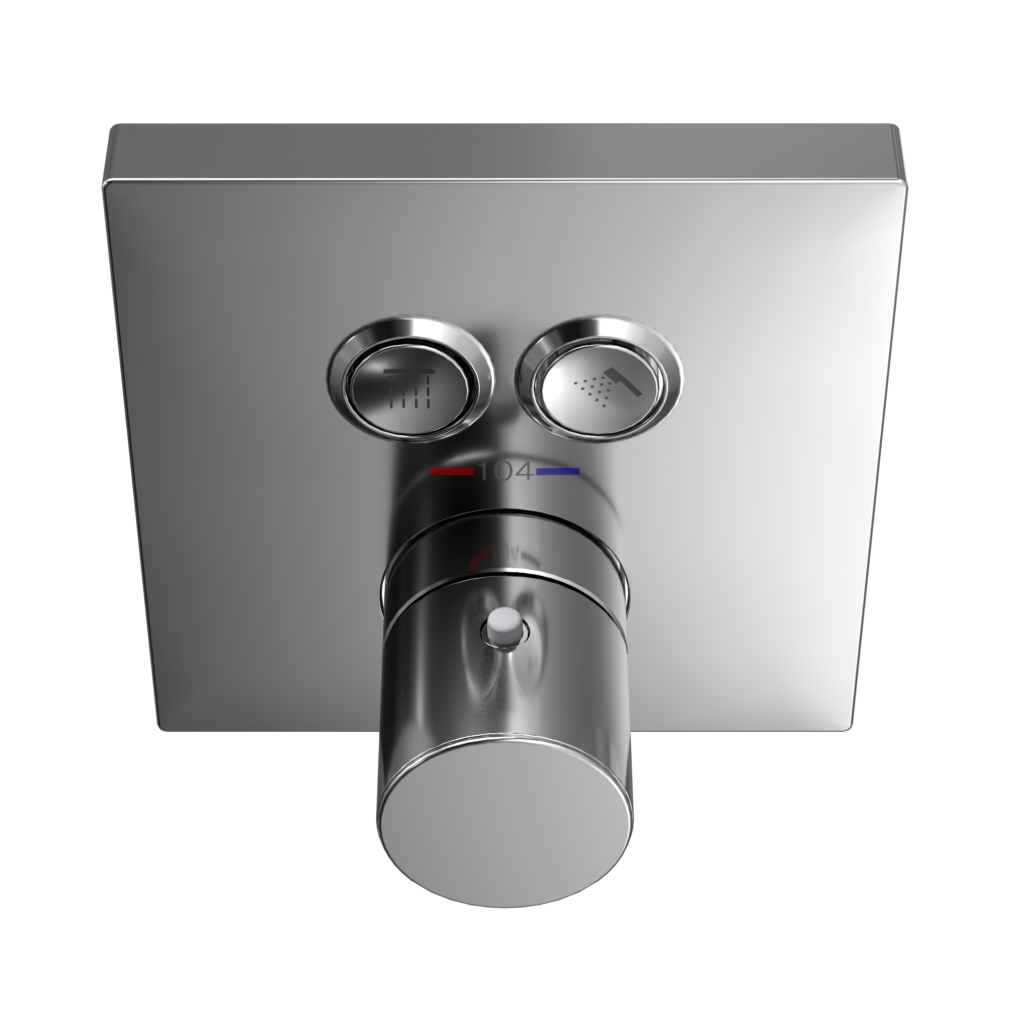 TOTO TBV02406U#CP Square Thermostatic Mixing Valve With 2-Function Shower Trim - Polished Chrome