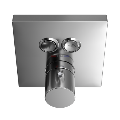 TOTO TBV02406U#CP Square Thermostatic Mixing Valve With 2-Function Shower Trim - Polished Chrome