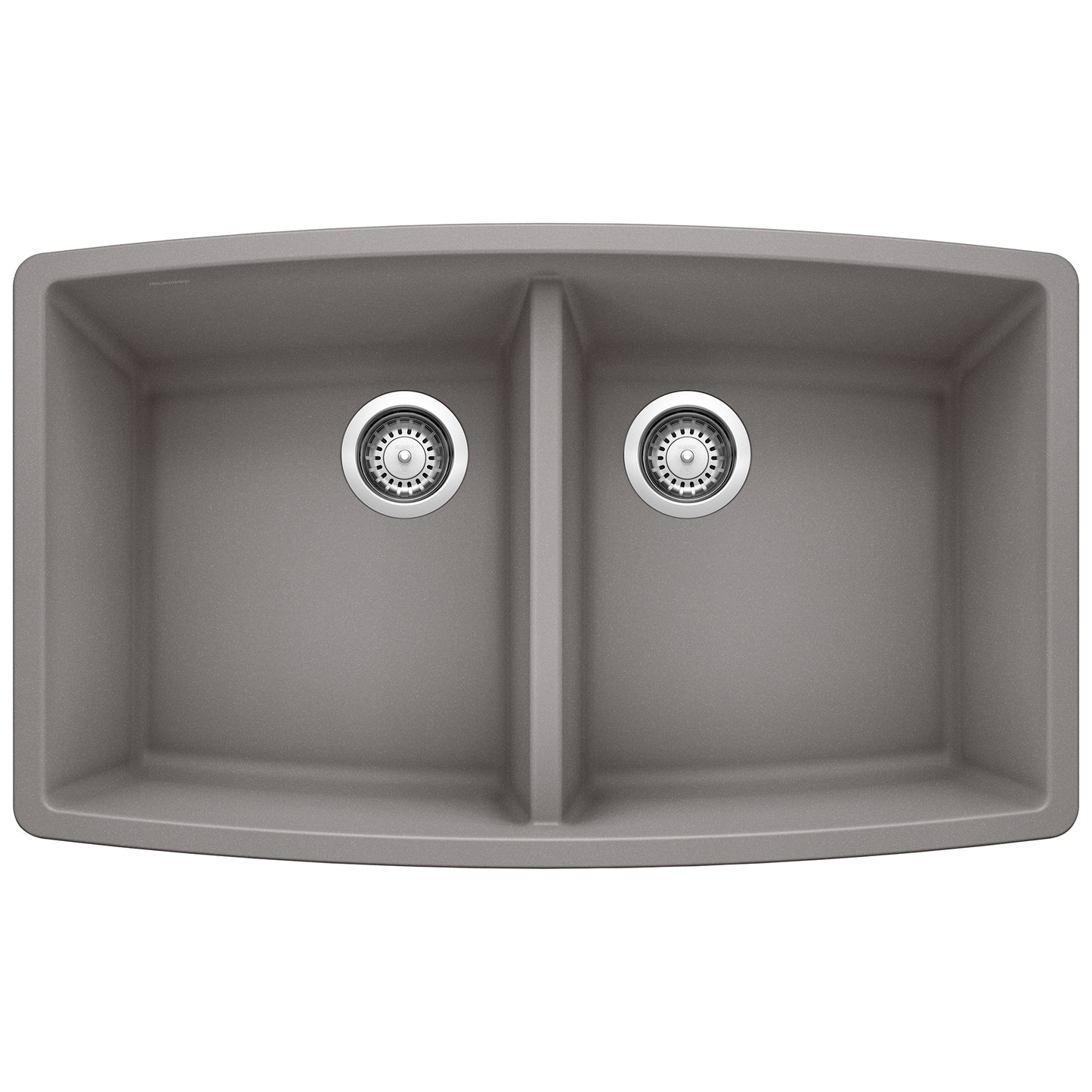 BLANCO 440072 Performa Performa SILGRANIT 33" 50/50 Double Bowl Undermount Kitchen Sink - Metallic Gray in Metallic Gray