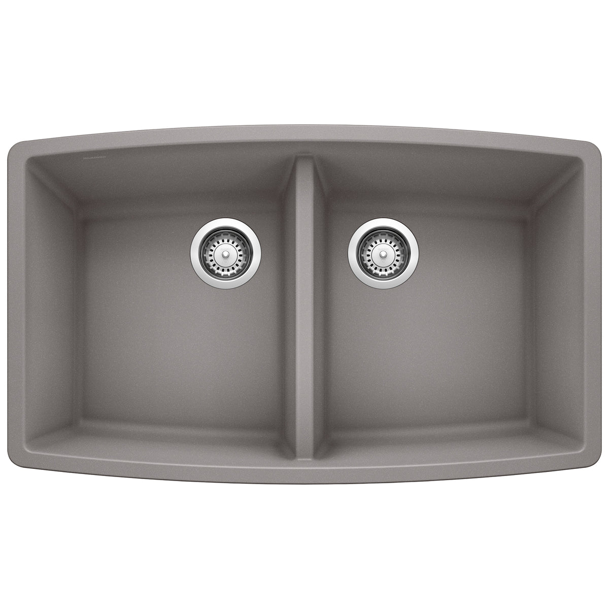 BLANCO 440072 Performa Performa SILGRANIT 33" 50/50 Double Bowl Undermount Kitchen Sink - Metallic Gray in Metallic Gray