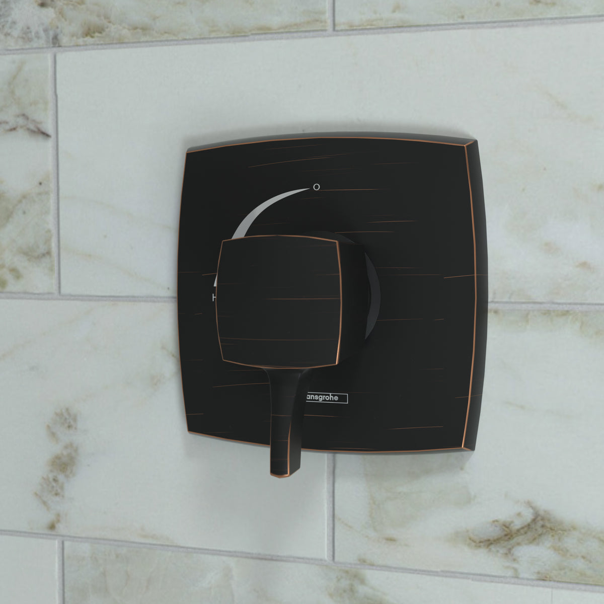 HANSGROHE 15769921 Ecostat Classic Pressure Balance Trim, Square - Rubbed Bronze