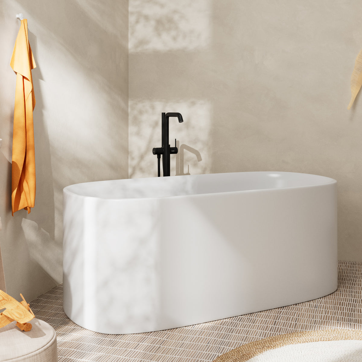 HANSGROHE 73440671 Tecturis S Freestanding Tub Filler with 1.75 GPM Handshower - Matte Black