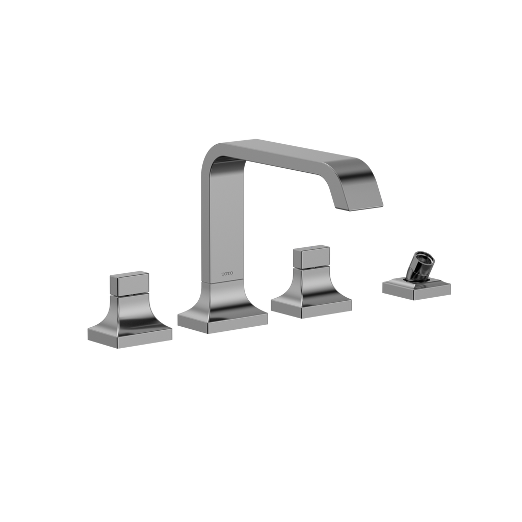 TOTO TBG08202U#CP Gc Two-Handle Deck-Mount Roman Tub Filler Trim With Handshower - Polished Chrome