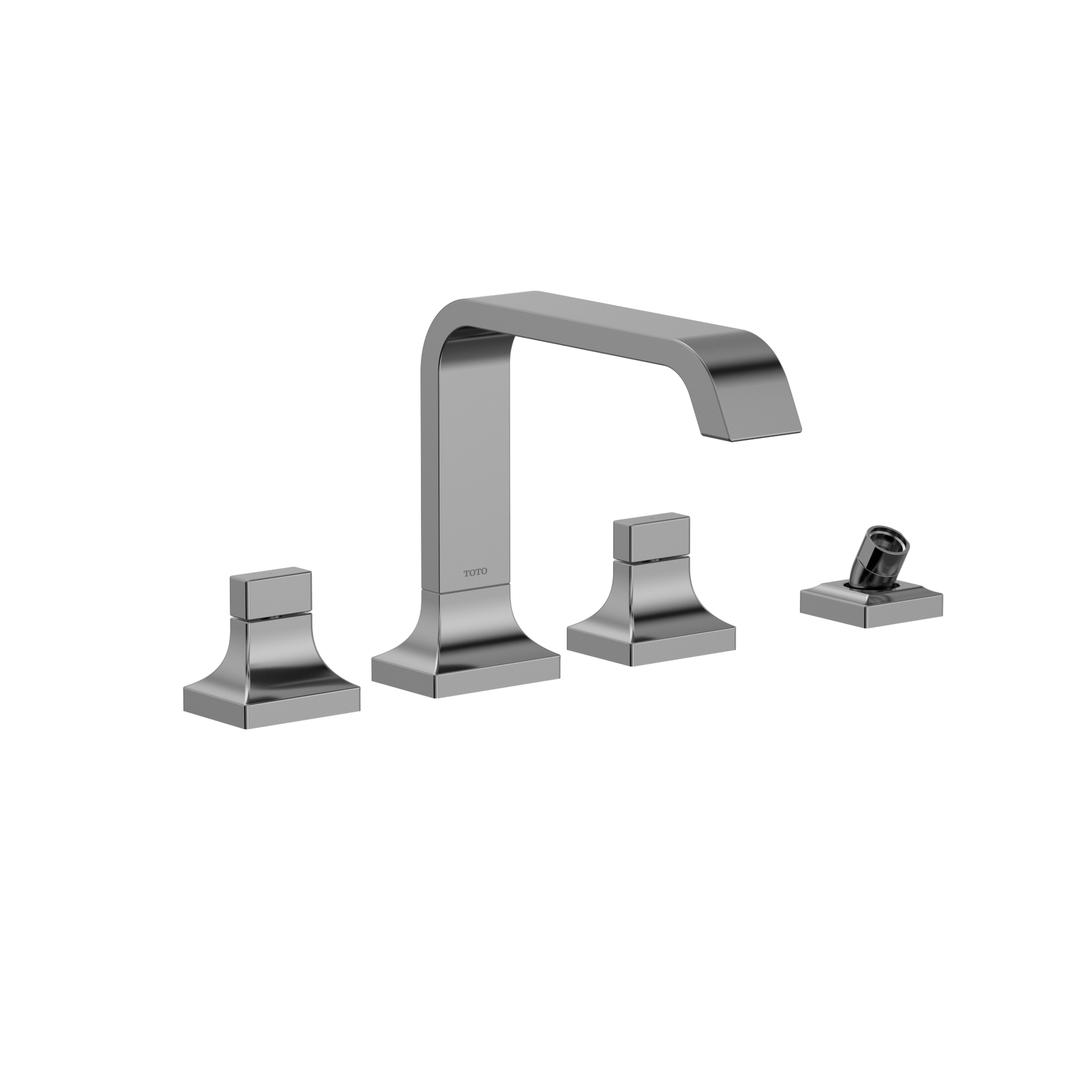 TOTO TBG08202U#CP Gc Two-Handle Deck-Mount Roman Tub Filler Trim With Handshower - Polished Chrome
