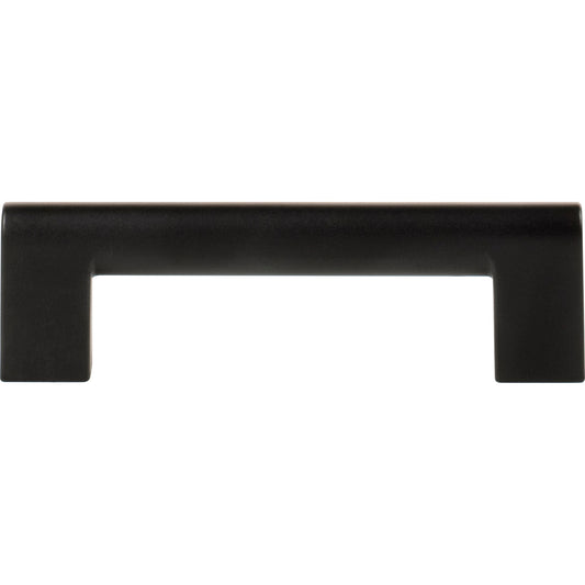 ATLAS 438-BL Round Rail 3 3/4" Center to Center Bar Pull - Matte Black