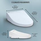 TOTO SW3084#01 Washlet C5 Electronic Bidet Toilet Seat With Premist And Ewater+ Wand Cleaning - Cotton White