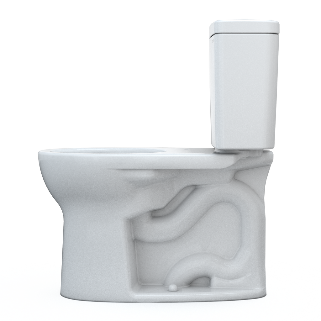 TOTO CST775CEFG#01 Drake Two-Piece Round 1.28 Gpf Universal Height Tornado Flush Toilet With Cefiontect - Cotton White
