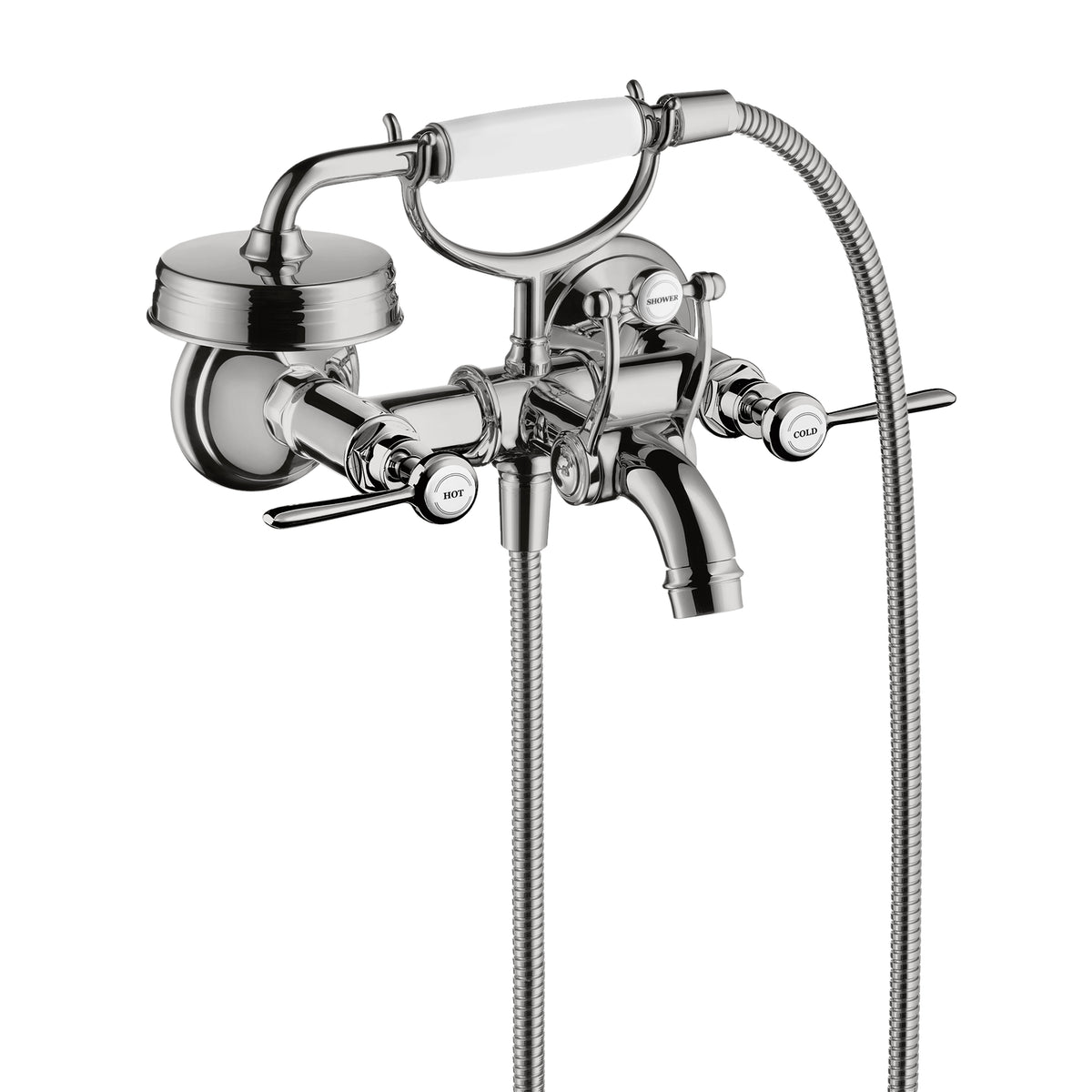 AXOR 16556001 Montreux 2-Handle Wall-Mounted Tub Filler with Lever Handles and 1.8 GPM Handshower - Chrome