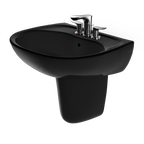 TOTO LHT241.4#51 Supreme Oval Wall-Mount Bathroom Sink And Shroud For 4 Inch Center Faucets - Ebony