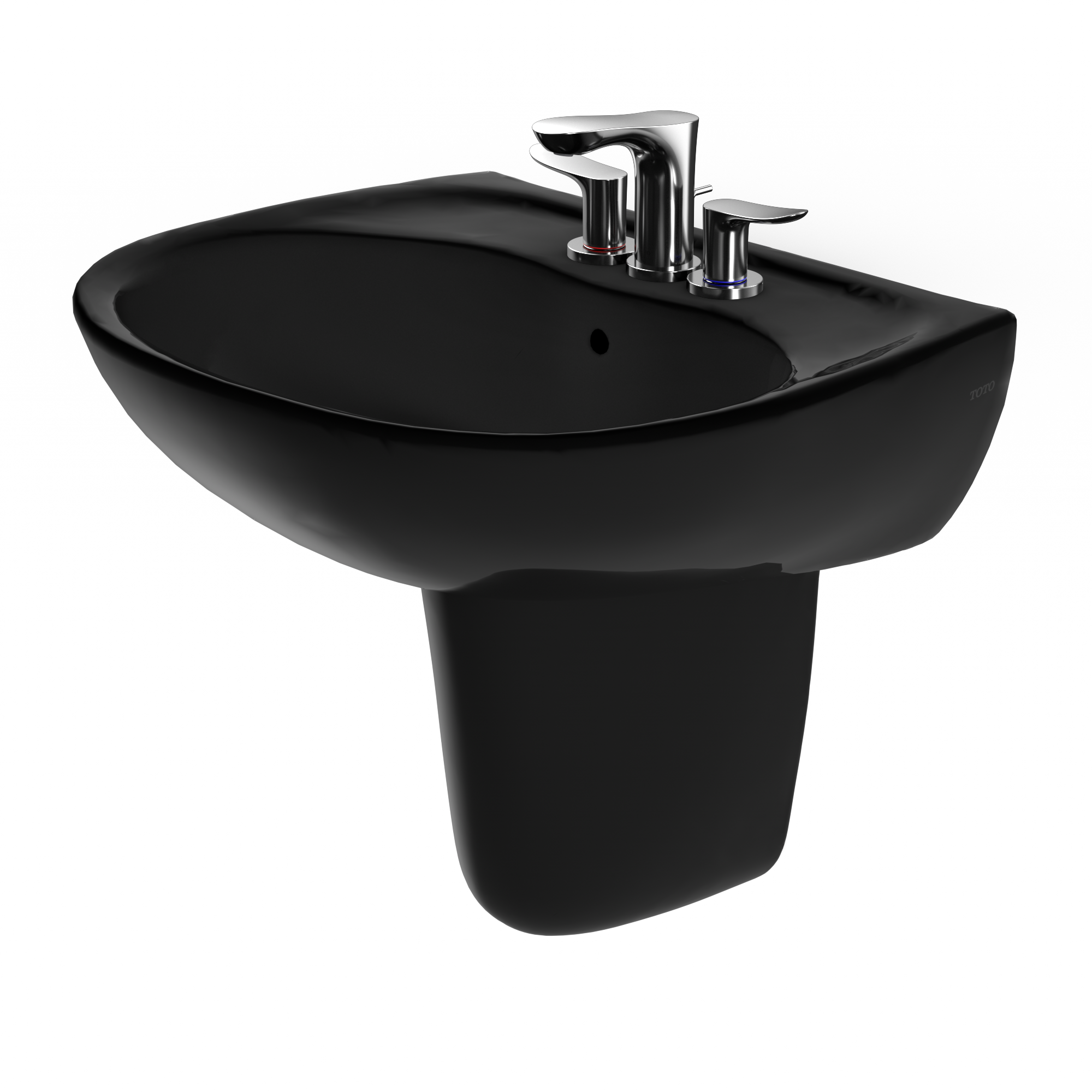 TOTO LHT241.4#51 Supreme Oval Wall-Mount Bathroom Sink And Shroud For 4 Inch Center Faucets - Ebony