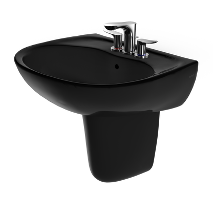 TOTO LHT241.4#51 Supreme Oval Wall-Mount Bathroom Sink And Shroud For 4 Inch Center Faucets - Ebony
