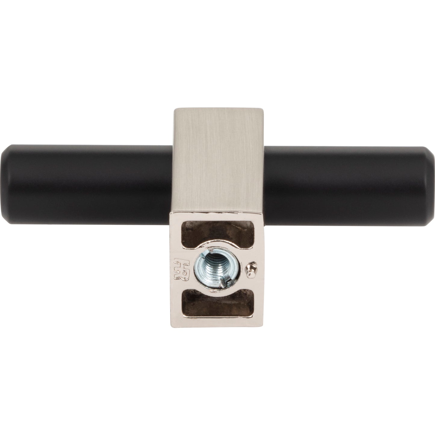 JEFFREY ALEXANDER 478T-MBSN Larkin 2 2-3/8" Length Bar Knob - Matte Black w/Satin Nickel