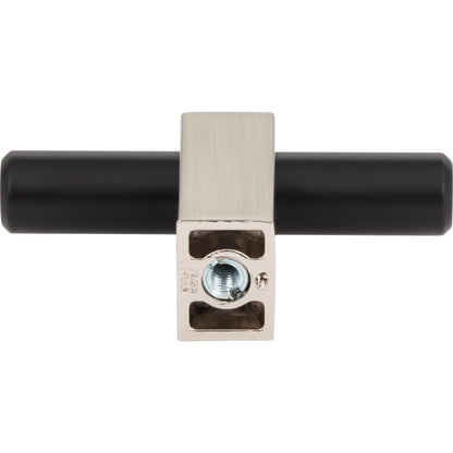 JEFFREY ALEXANDER 478T-MBSN Larkin 2 2-3/8" Length Bar Knob - Matte Black w/Satin Nickel