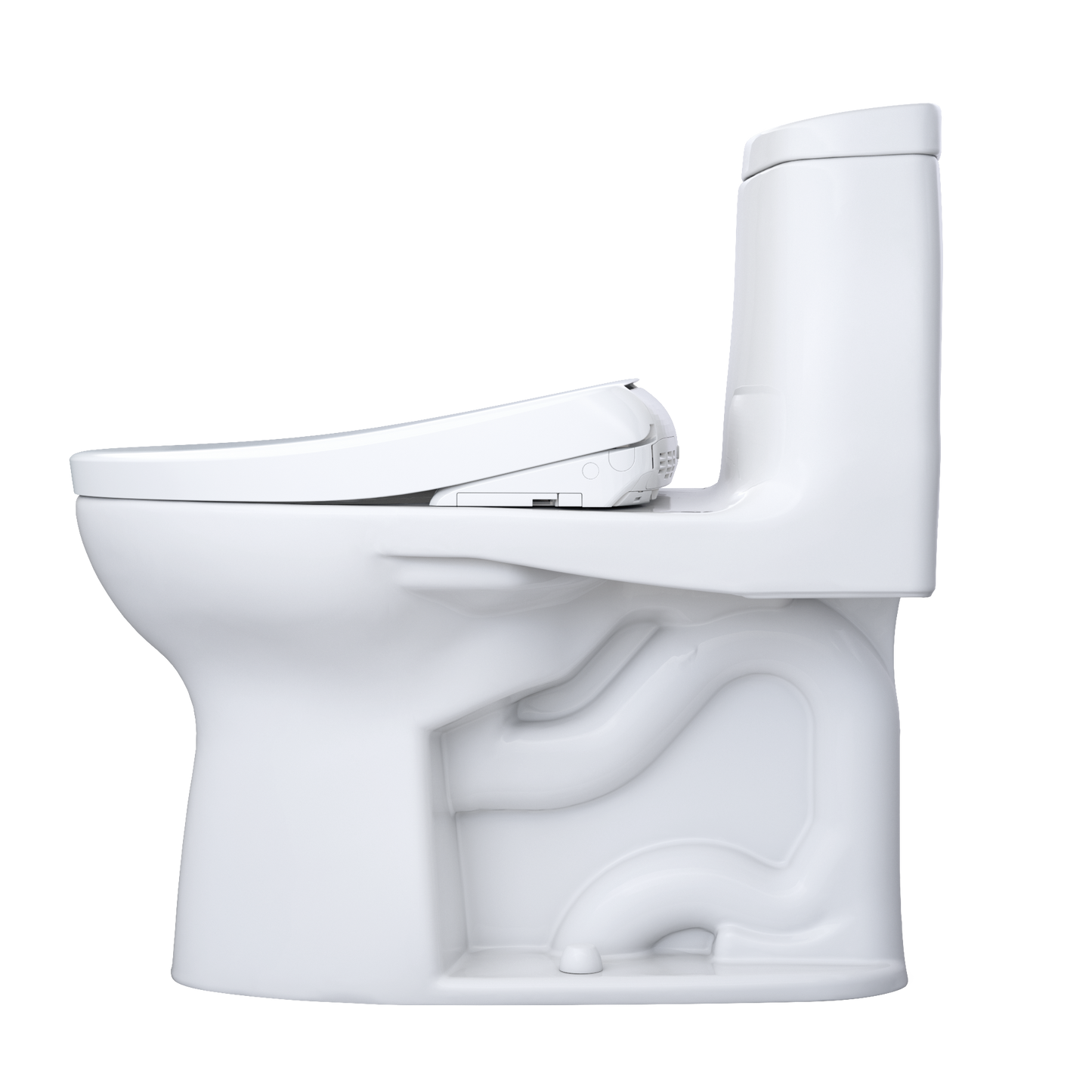 TOTO MW6044726CEFG#01 WASHLET+ UltraMax II One-Piece Elongated 1.28 GPF Toilet and WASHLET+ S7 Contemporary Bidet Seat , Cotton White