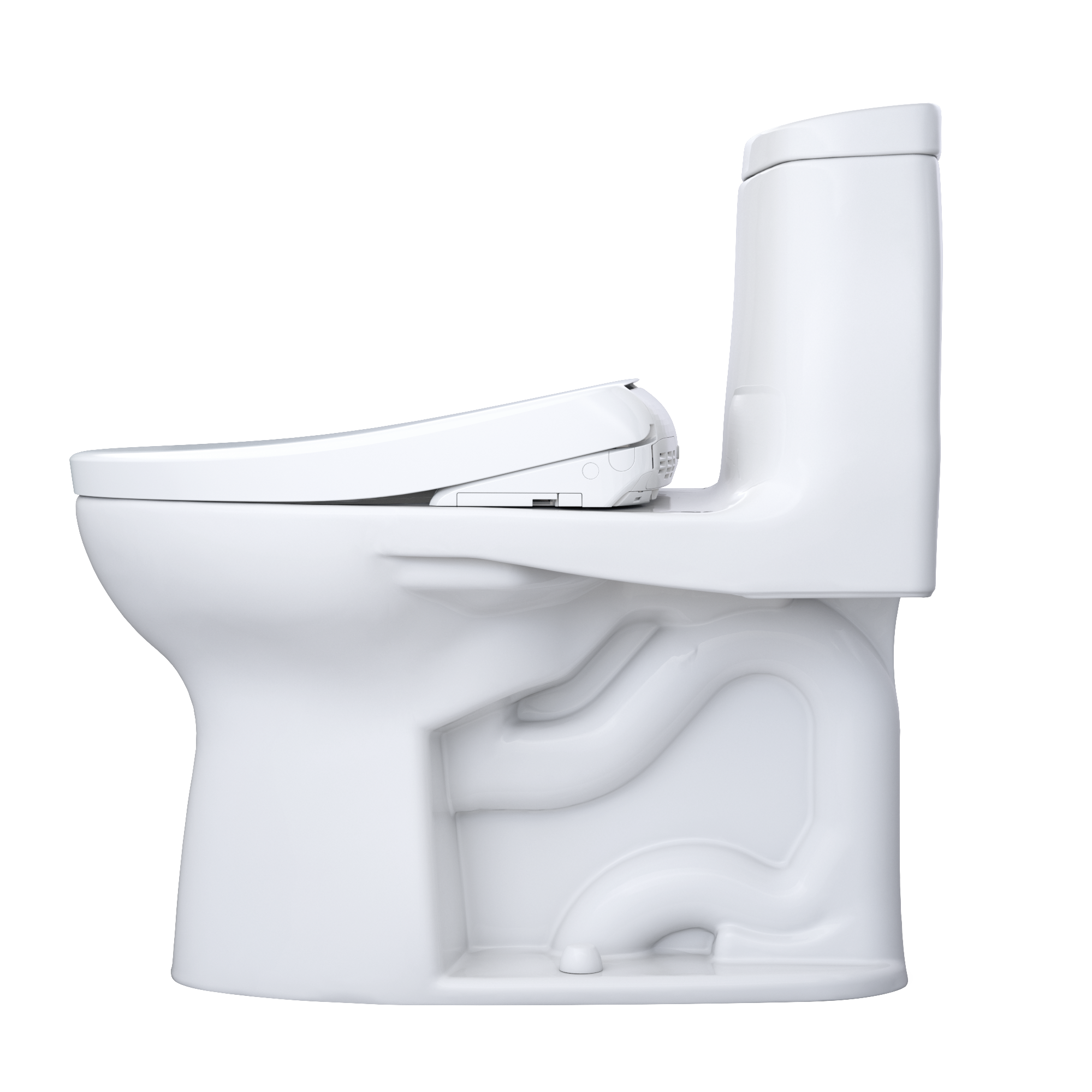 TOTO MW6044736CEFG#01 Washlet+ Ultramax Ii One-Piece Elongated 1.28 Gpf Toilet And Washlet+ S7A Contemporary Bidet Seat - Cotton White