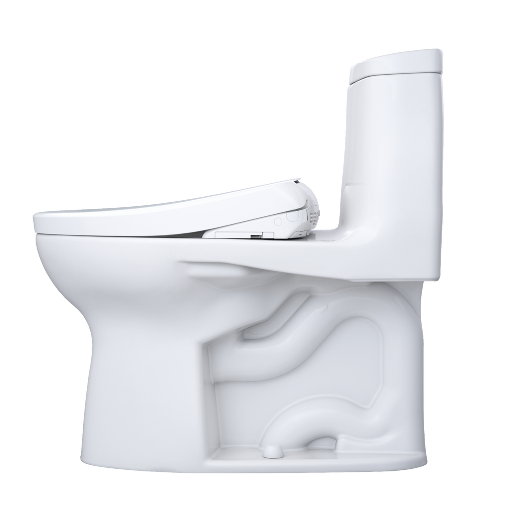 TOTO MW6044726CEFG#01 Washlet+ Ultramax Ii One-Piece Elongated 1.28 Gpf Toilet And Washlet+ S7 Contemporary Bidet Seat - Cotton White