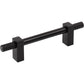 JEFFREY ALEXANDER 698-96MB Larkin Knurled Ends 96 mm Center-to-Center Bar Pull - Matte Black