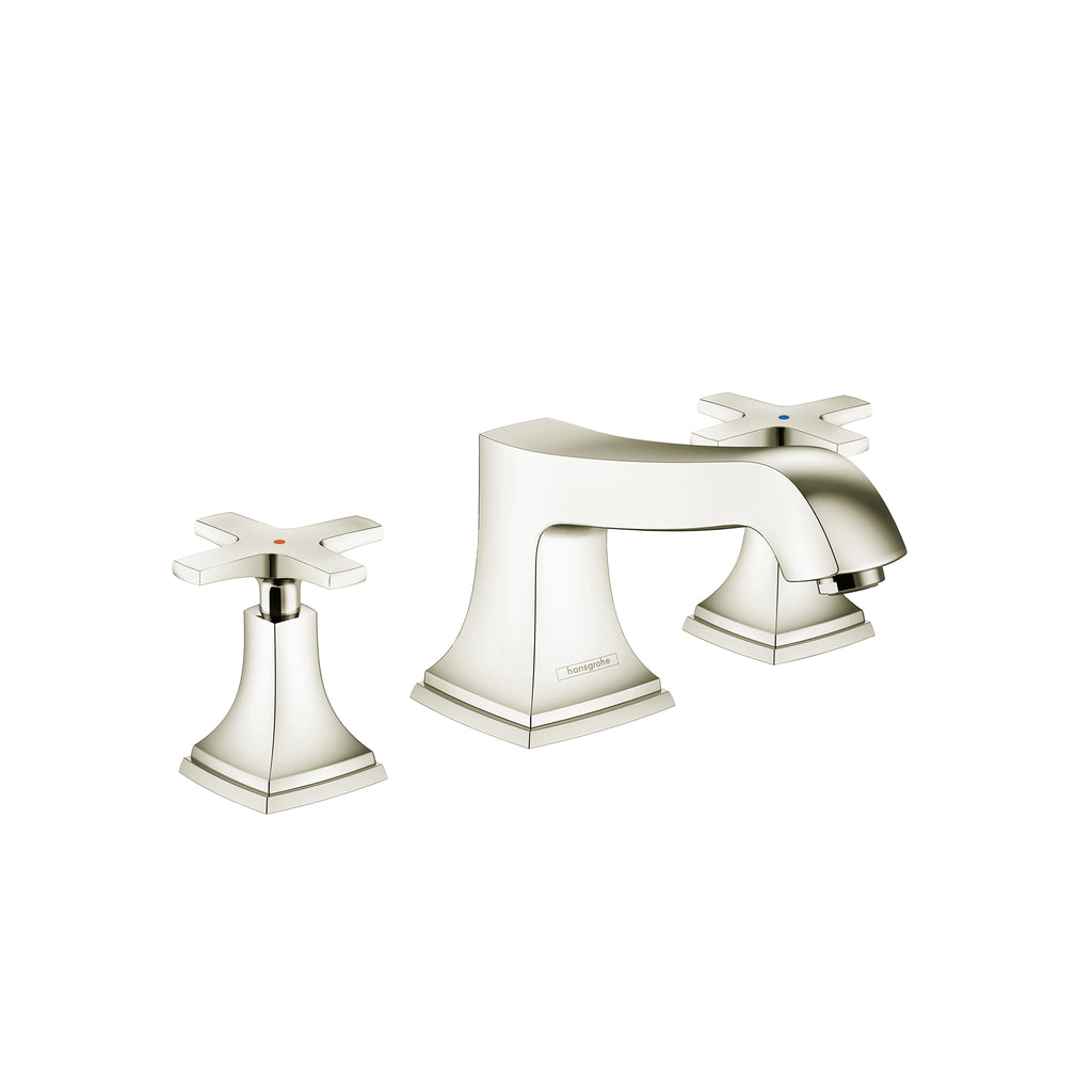 HANSGROHE 31430831 Metropol Classic 3-Hole Roman Tub Set Trim with Cross Handles - Polished Nickel