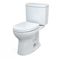 TOTO MS454124CUFG#01 Drake II 1G Two-Piece Elongated 1.0 GPF Universal Height Toilet with CEFIONTECT and SS124 SoftClose Seat , Cotton White