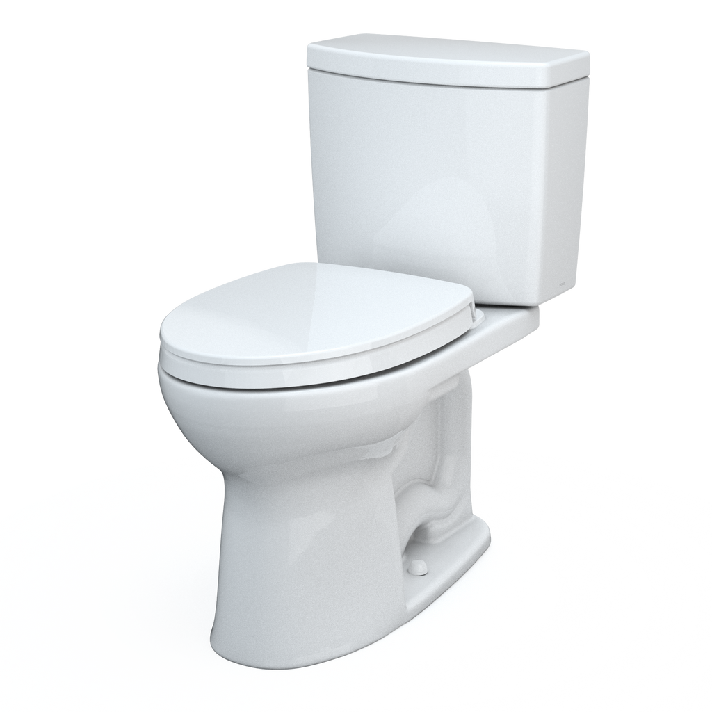 TOTO MS454124CUFG#01 Drake Ii 1G Two-Piece Elongated 1.0 Gpf Universal Height Toilet With Cefiontect And Ss124 Softclose Seat - Cotton White
