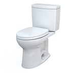 TOTO MS454124CUFG#01 Drake Ii 1G Two-Piece Elongated 1.0 Gpf Universal Height Toilet With Cefiontect And Ss124 Softclose Seat - Cotton White