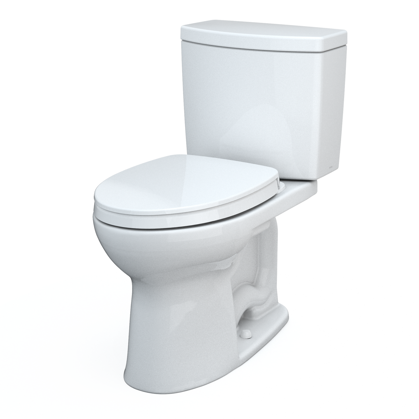 TOTO MS454124CUFG#01 Drake Ii 1G Two-Piece Elongated 1.0 Gpf Universal Height Toilet With Cefiontect And Ss124 Softclose Seat - Cotton White