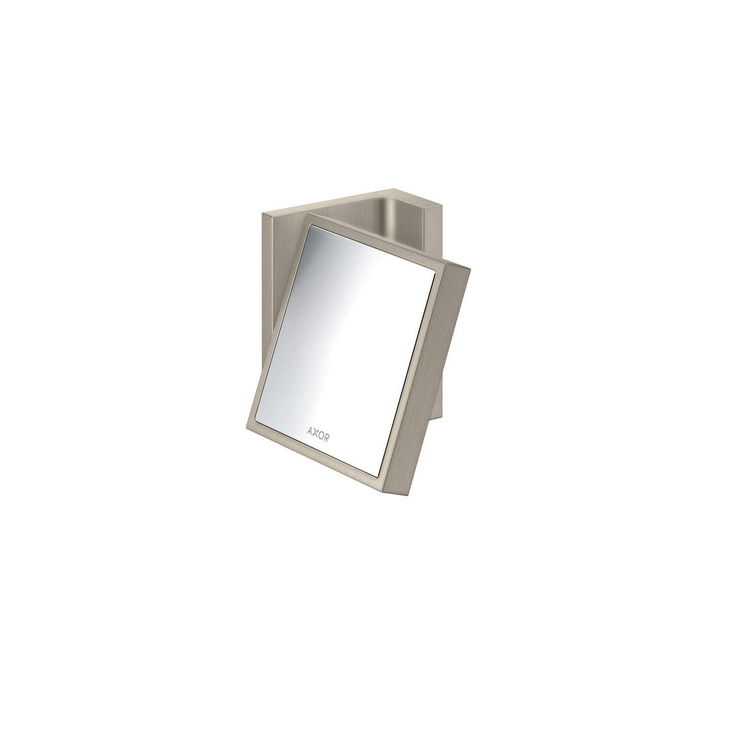 AXOR Universal Rectangular  Shaving Mirror in Brushed Nickel