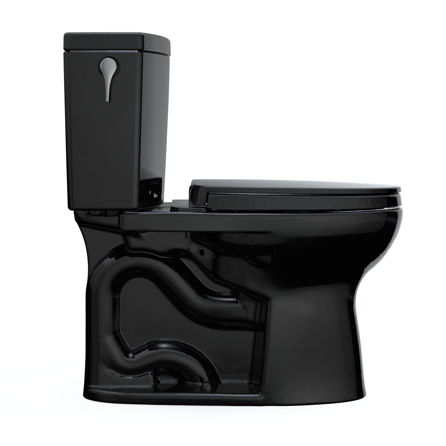 TOTO MS454124CUF#51 Drake II 1G Two-Piece Elongated 1.0 GPF Universal Height Toilet with SS124 SoftClose Seat , Ebony