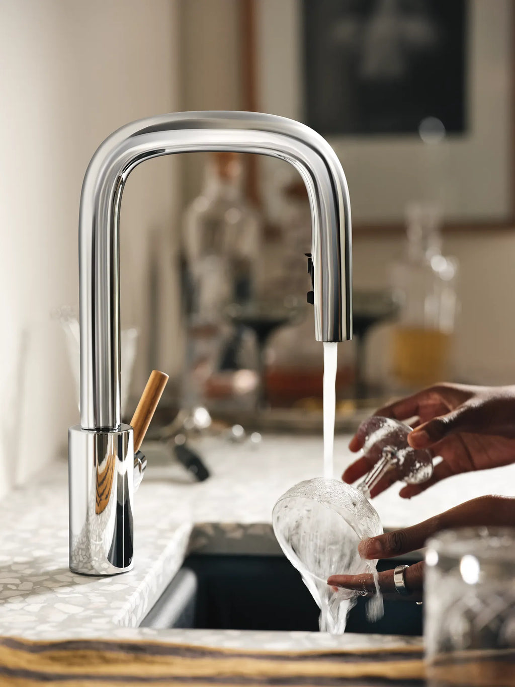 MOEN S64001 Tenon One-Handle Pulldown Bar Faucet - Chrome